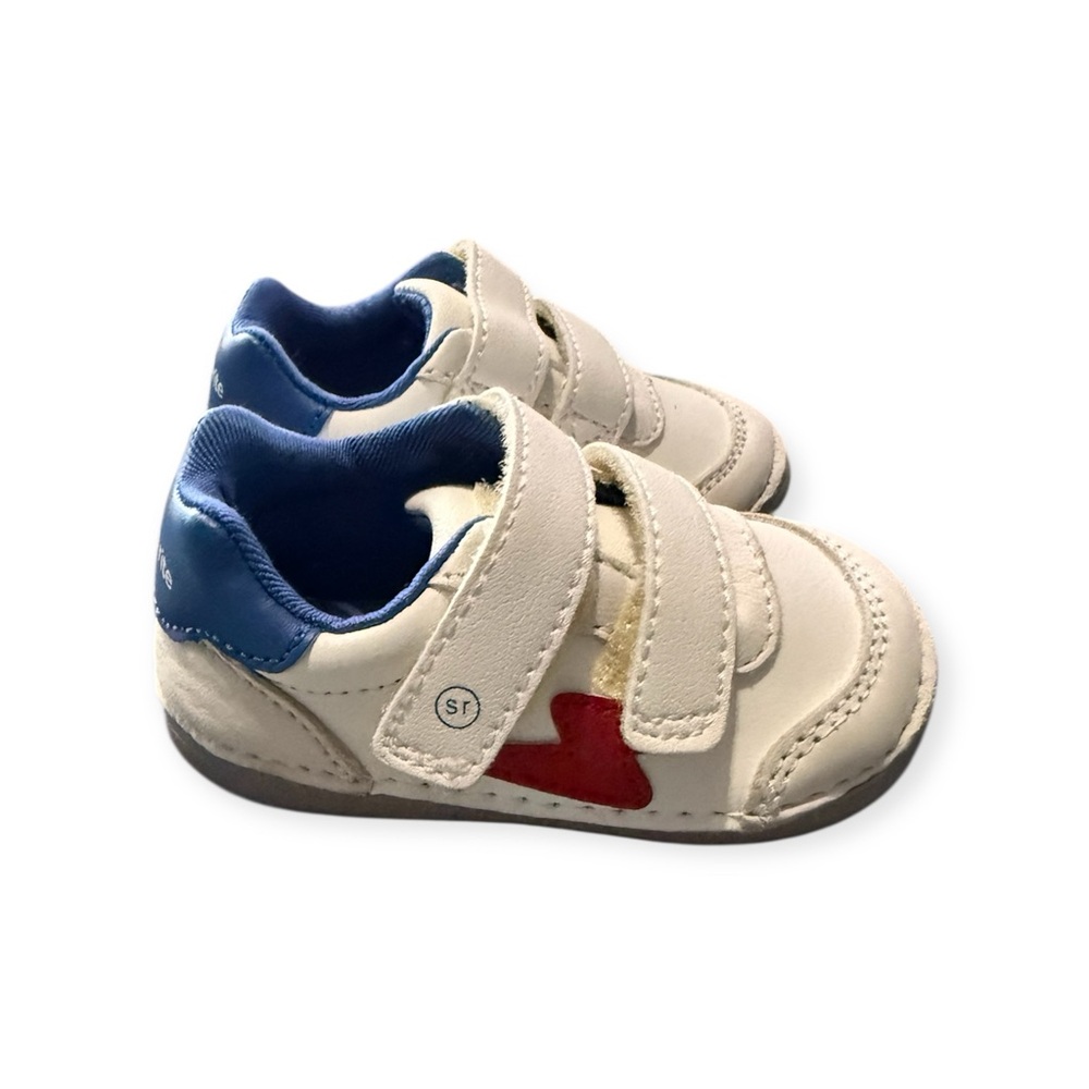 Stride Rite White and Red Sneakers with Velcro Straps